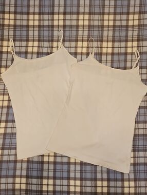 Arizona Jean Company Cream Double Pack Spaghetti Strap Camisoles